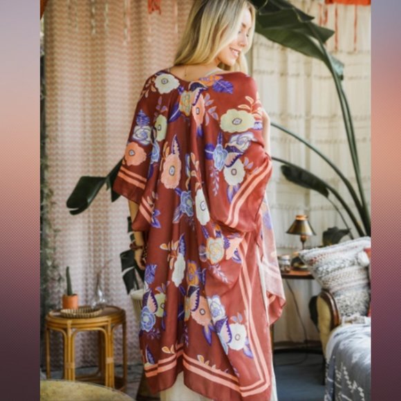 Kimono Robes Wallflower Bloom  with Tassels | Perfect Summer Kimono - Picture 3 of 5